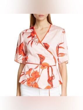 Ted Baker Melonyy Fantasia-Print Wrap Top